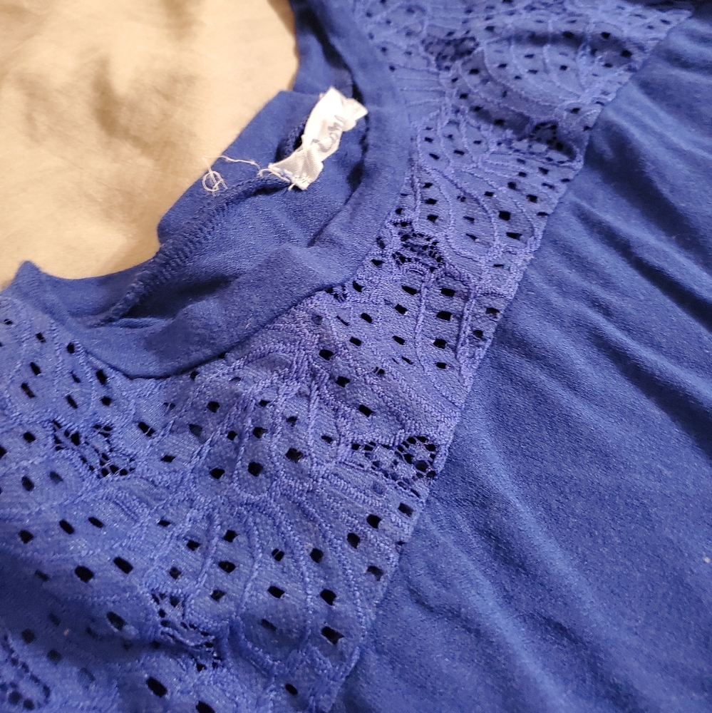 Cure blue lace shirt, size medium